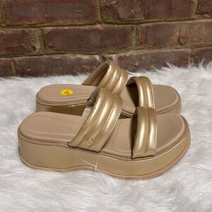 Reef Women’s Gold Lofty Lux Hi Wedge Slip On Sandal Size 8 NEW